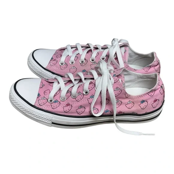 Converse Hello Kitty x Chuck Taylor All Star Ox 'Pink Kitty Pattern Low Tops 9.5 - Picture 8 of 15